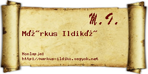 Márkus Ildikó névjegykártya